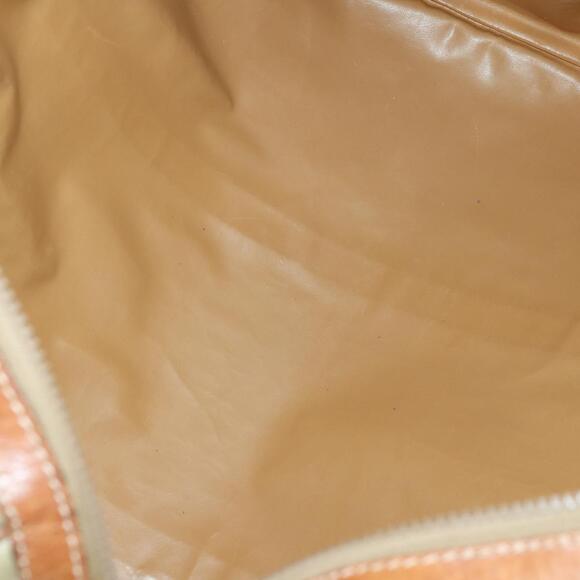 CELINE Macadam Canvas Boston Bag PVC Beige Gold Auth ki6249